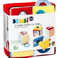 New 4 cubes d'éveil en tissu Balle / Cube D'Activités