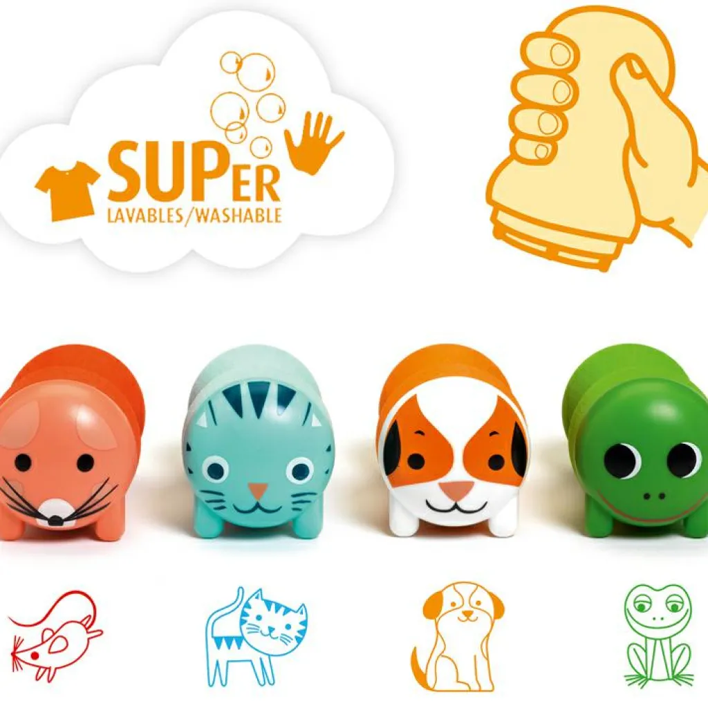 Outlet 4 tampons auto-encreurs Animaux du jardin Dessin Et Peinture