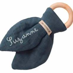 Hot Anneau de dentition en bois Bleu pétrole (personnalisable) Jouet / Anneau De Dentition