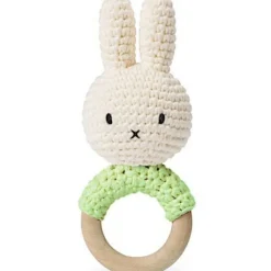 Clearance Anneau de dentition en bois et coton bio Miffy Pistache Jouet / Anneau De Dentition