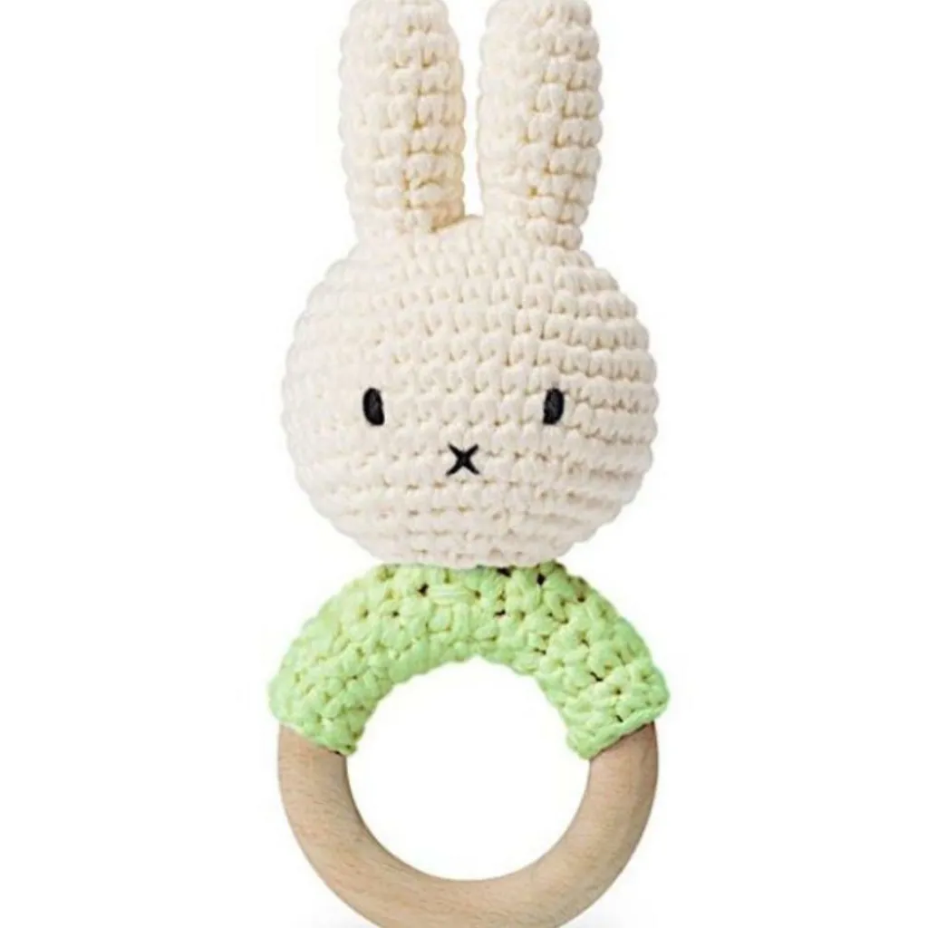 Clearance Anneau de dentition en bois et coton bio Miffy Pistache Jouet / Anneau De Dentition
