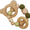 Outlet Anneau de dentition en bois ours olive et kaki (personnalisable) Jouet / Anneau De Dentition
