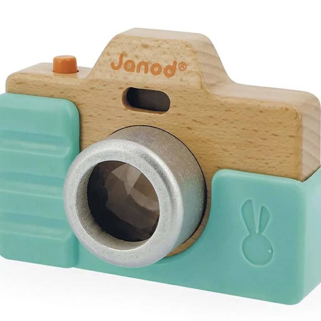 New Appareil photo factice sonore et lumineux en bois Jeu D'Imitation 1Er Âge