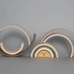Discount Arc en ciel en bois à empiler Jouet À Empiler