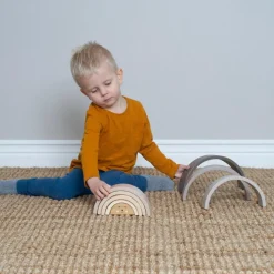 Discount Arc en ciel en bois à empiler Jouet À Empiler