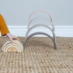 Discount Arc en ciel en bois à empiler Jouet À Empiler