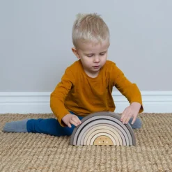 Discount Arc en ciel en bois à empiler Jouet À Empiler