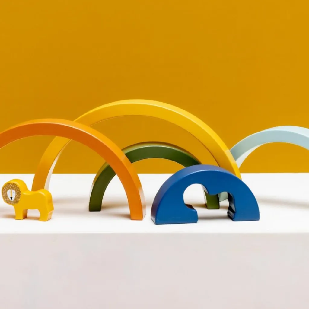 Sale Arc-en-ciel à empiler en bois Mr. Lion Jouet À Empiler