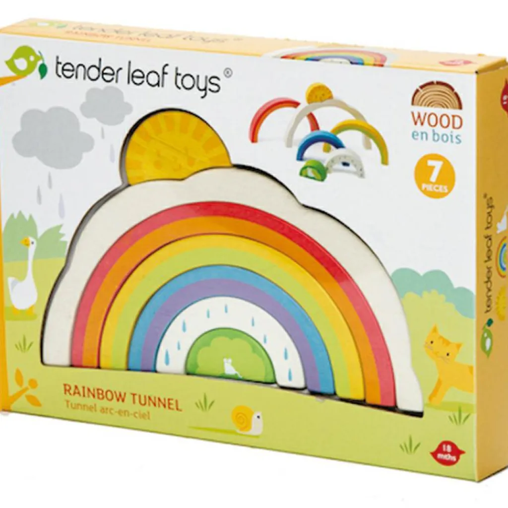 New Arc-en-ciel à empiler en bois Jouet À Empiler