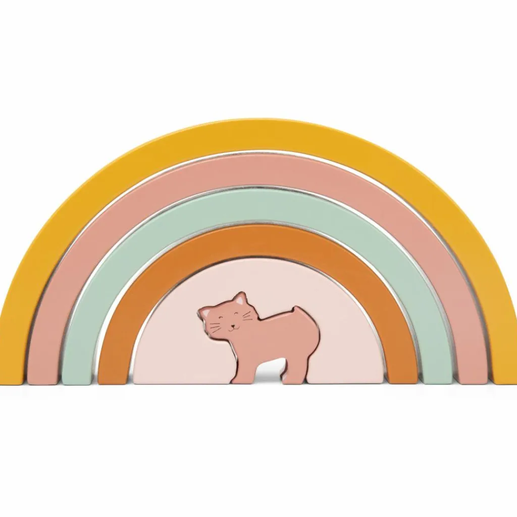 Sale Arc-en-ciel à empiler en bois Mrs. Cat Jouet À Empiler