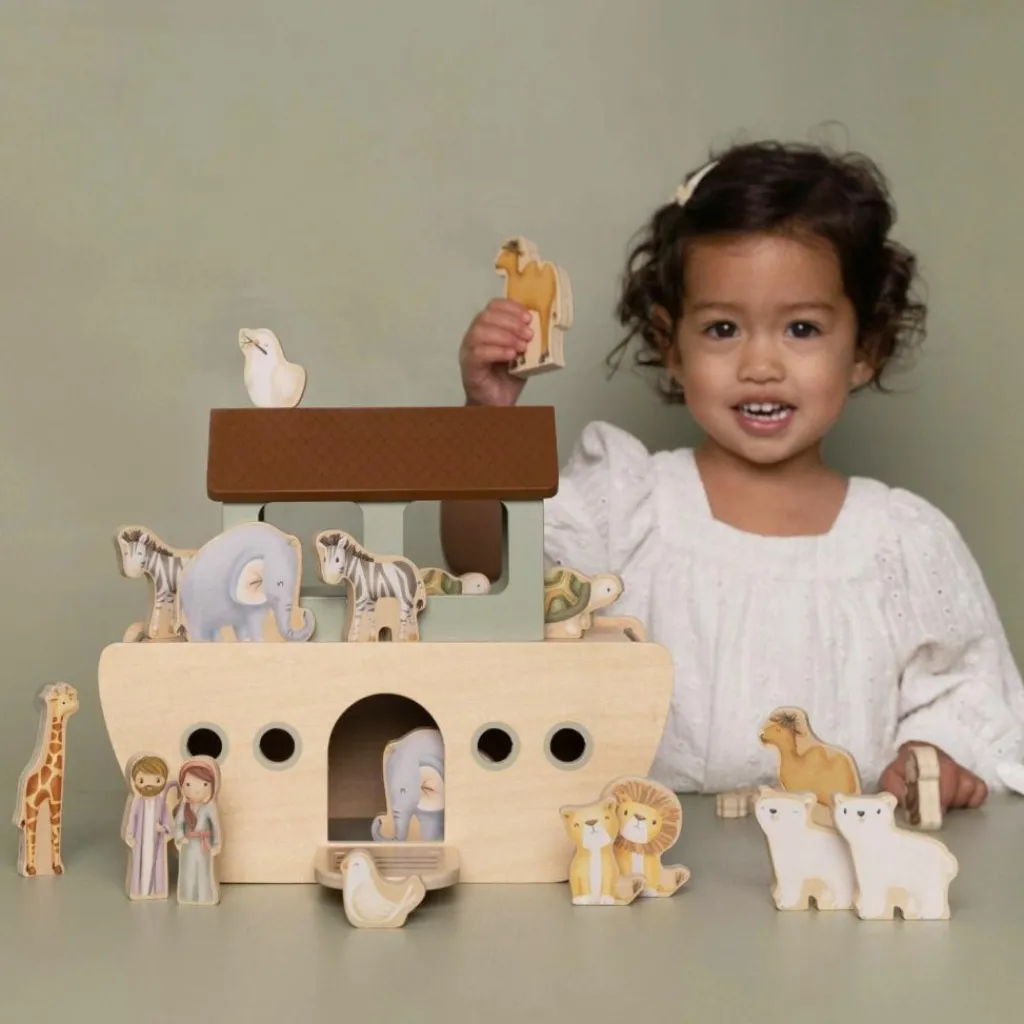 Clearance Arche de Noé en bois (30 pièces) Maison De Poupée Et Univers De Jeu