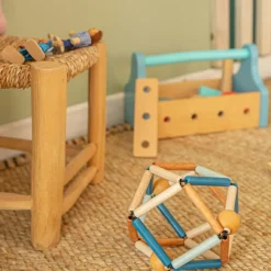 Hot Balle de préhension en bois Bass & Bass Deep blue Grabber Balle / Cube D'Activités