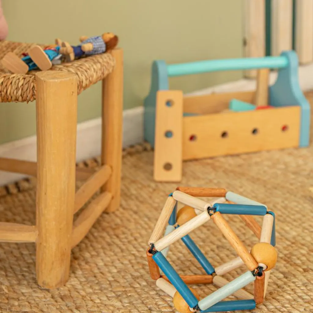 Hot Balle de préhension en bois Bass & Bass Deep blue Grabber Balle / Cube D'Activités