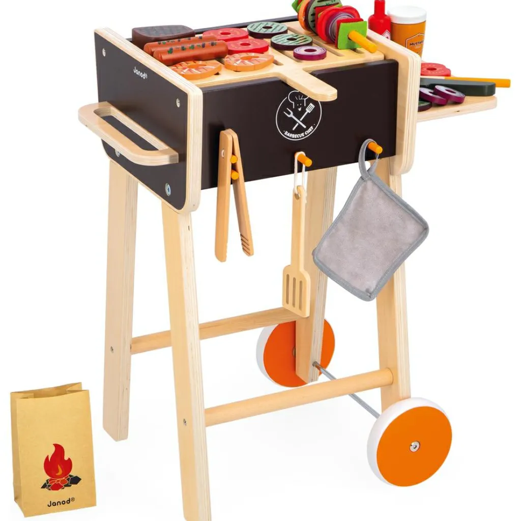 New Barbecue en bois (55 pièces) Enfant Cuisine Enfant