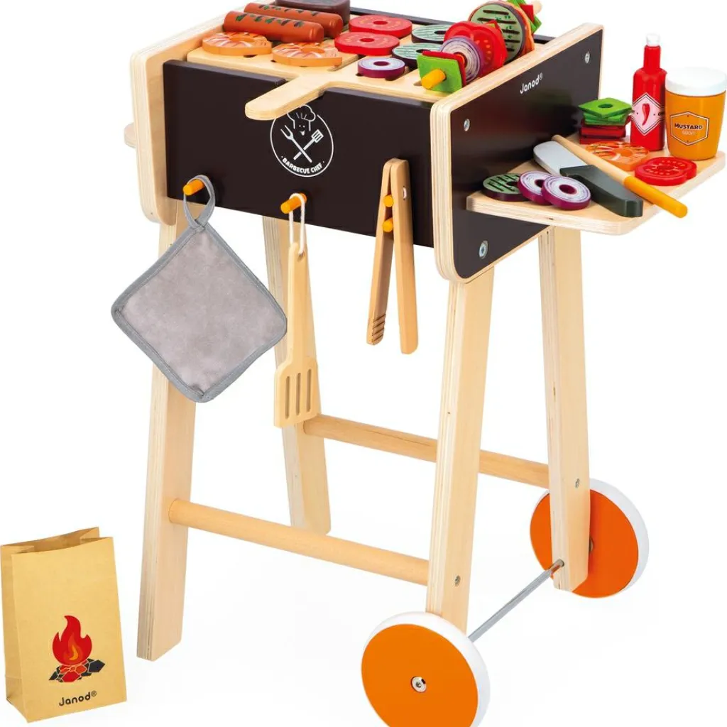 New Barbecue en bois (55 pièces) Enfant Cuisine Enfant