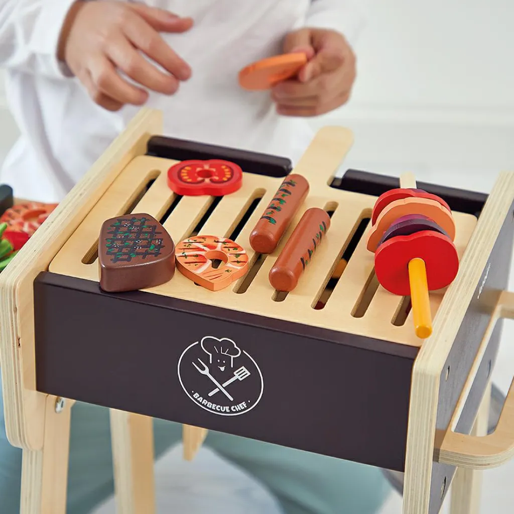 New Barbecue en bois (55 pièces) Enfant Cuisine Enfant