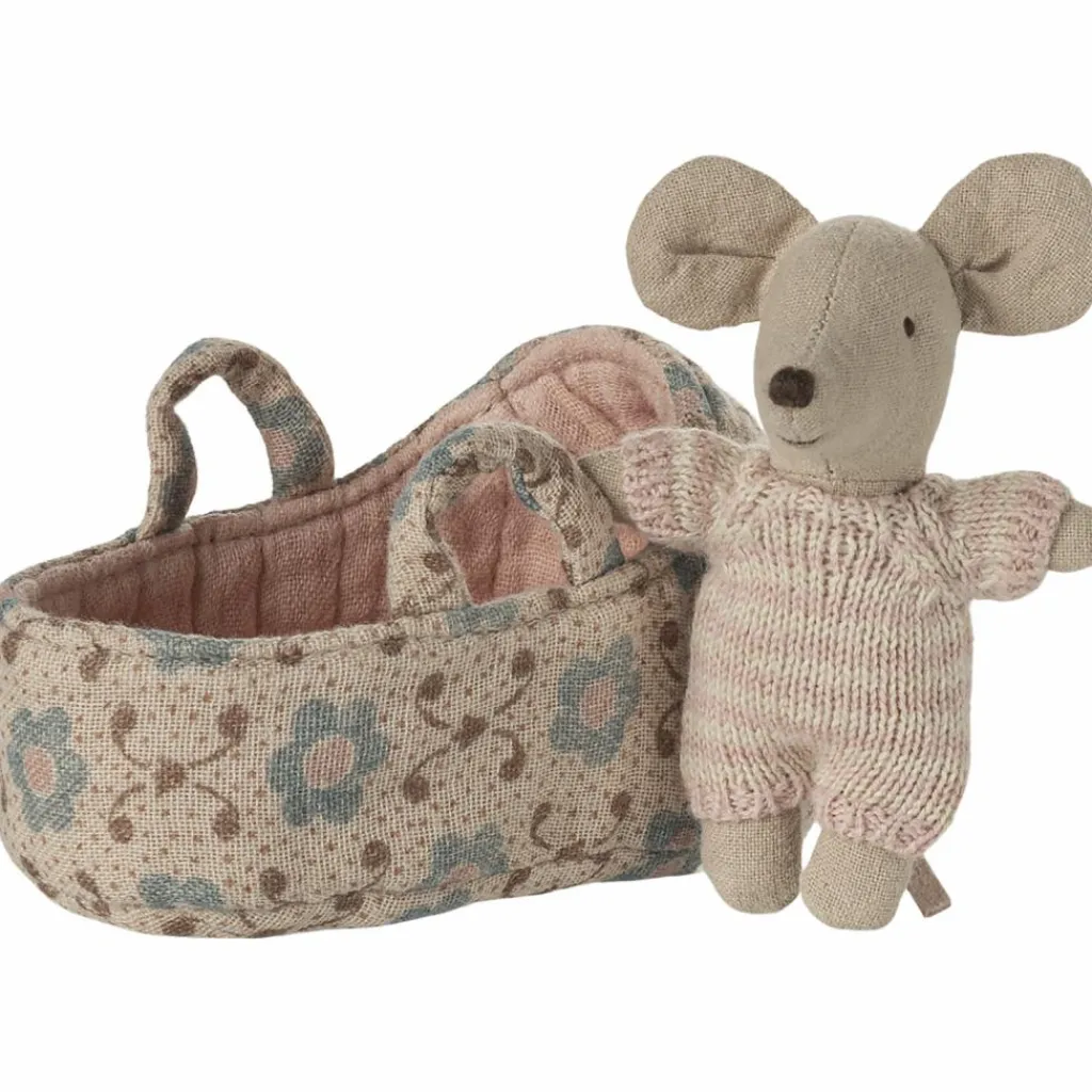 Sale Bébé souris dans la nacelle Rose Figurines De Jeu