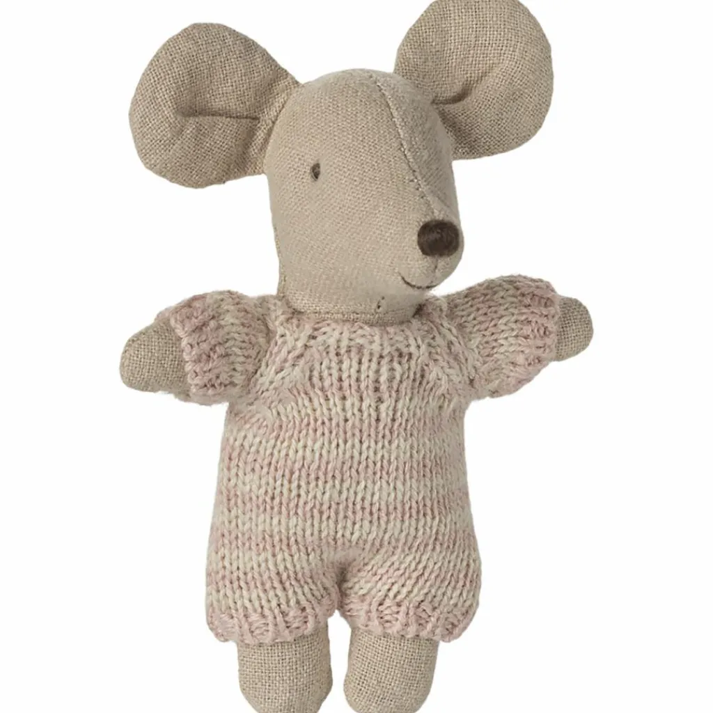 Sale Bébé souris dans la nacelle Rose Figurines De Jeu