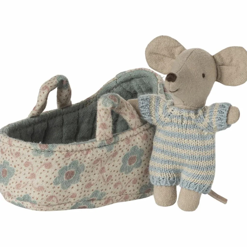 Discount Bébé souris dans la nacelle Bleu Figurines De Jeu