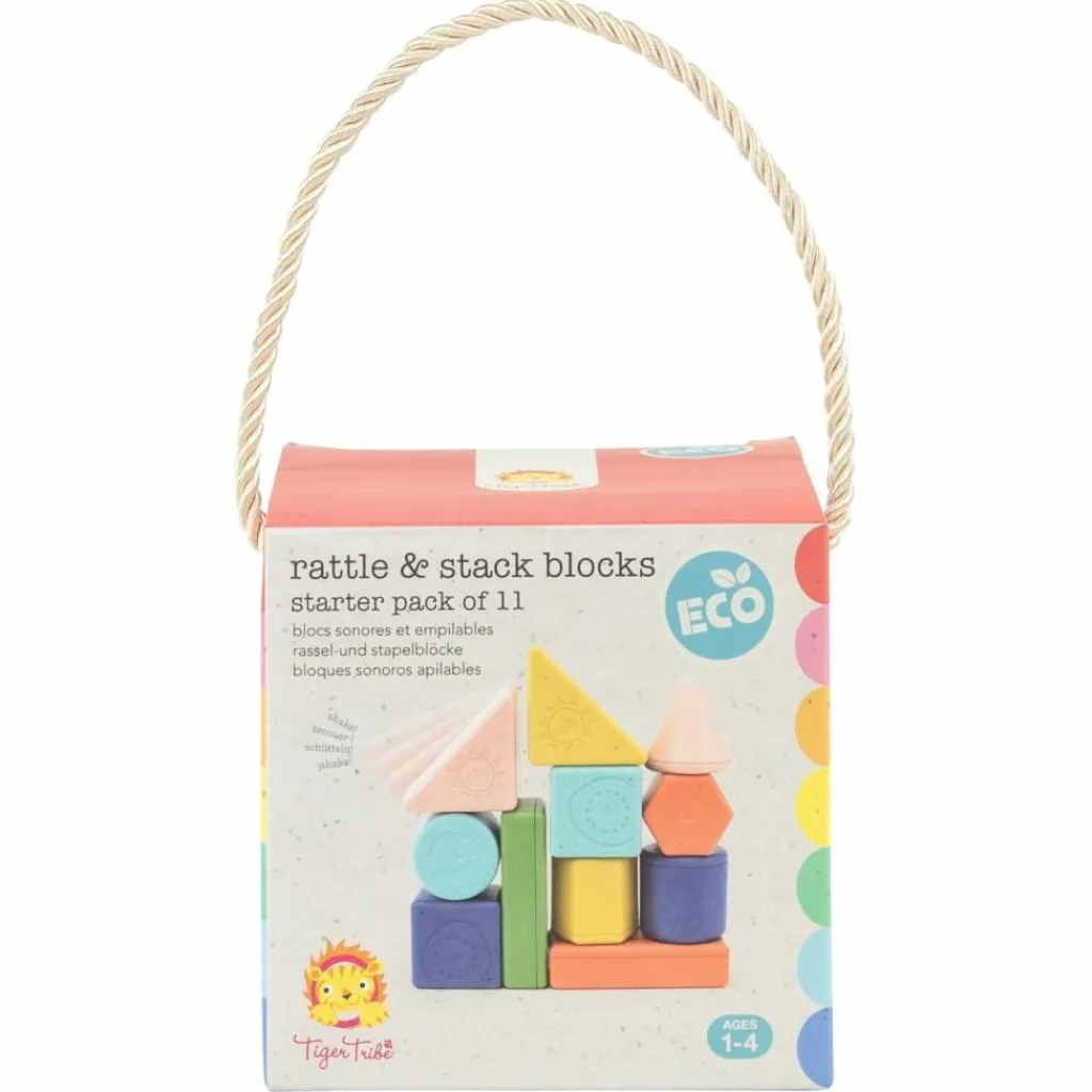 New Blocs à empiler et hochet (11 pièces) Jouet À Empiler