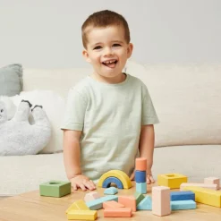 Blocs à empiler et hochet (24 pièces) Jouet À Empiler