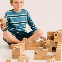 Discount Blocs de construction en bois FSC Brick A Block Builder (59 pièces) Jeu De Construction