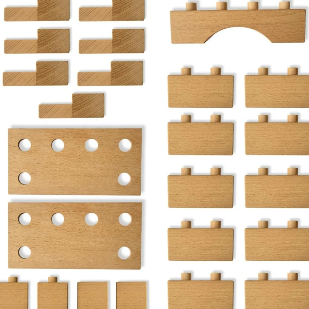 Discount Blocs de construction en bois FSC Brick A Block Starter (24 pièces) Jeu De Construction