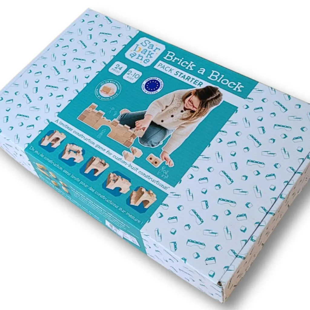 Discount Blocs de construction en bois FSC Brick A Block Starter (24 pièces) Jeu De Construction