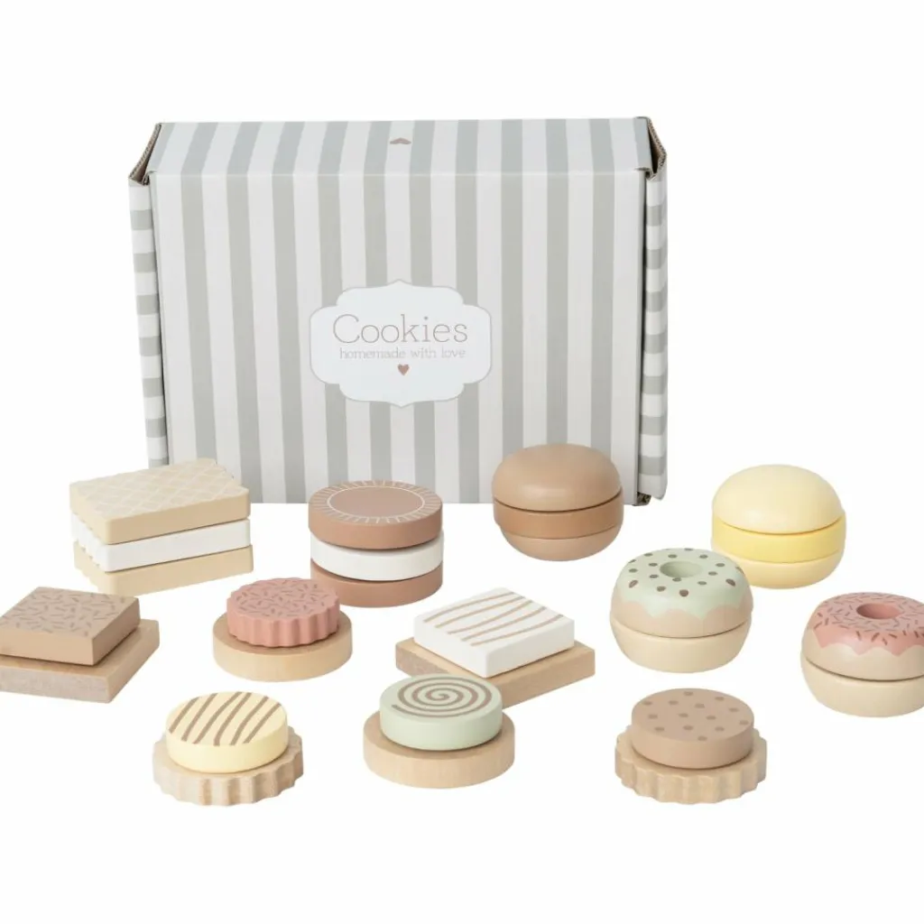 New Boite de cookies en bois Dînette Et Aliments Factices