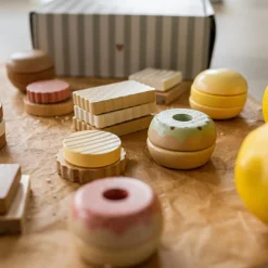 New Boite de cookies en bois Dînette Et Aliments Factices