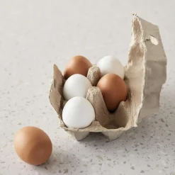 Boîte de 6 oeufs en bois Bistro Dînette Et Aliments Factices