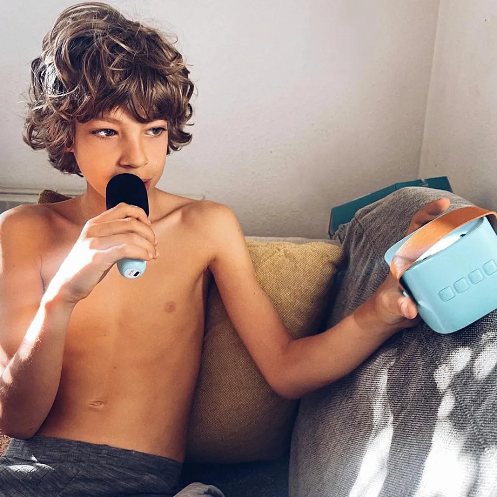 New Boîte karaoké enceinte et micro Bleu Micro Karaoké