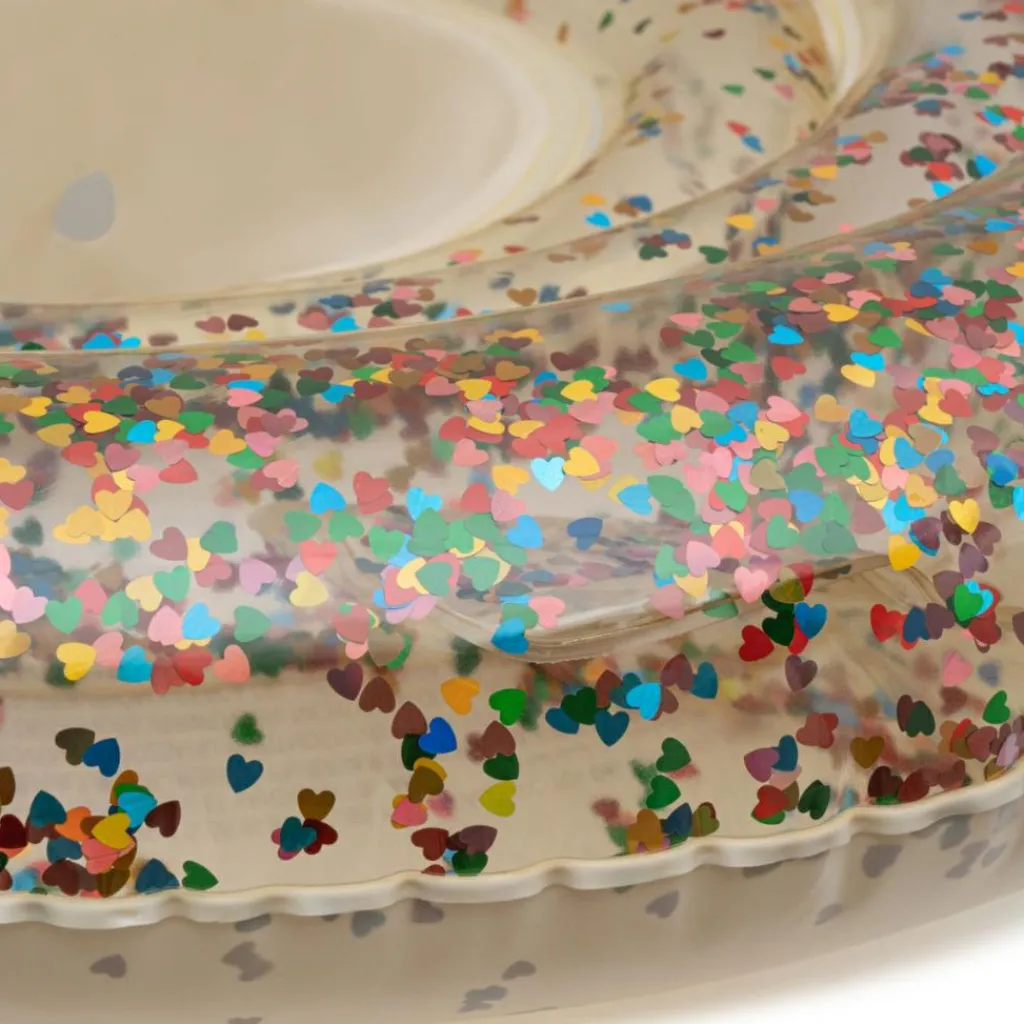 Outlet Bouée bébé coeur transparent et paillettes Bouée