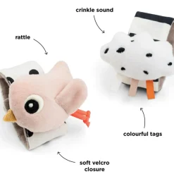 Discount Bracelet hochet lot de 2 Happy clouds Rose Hochet