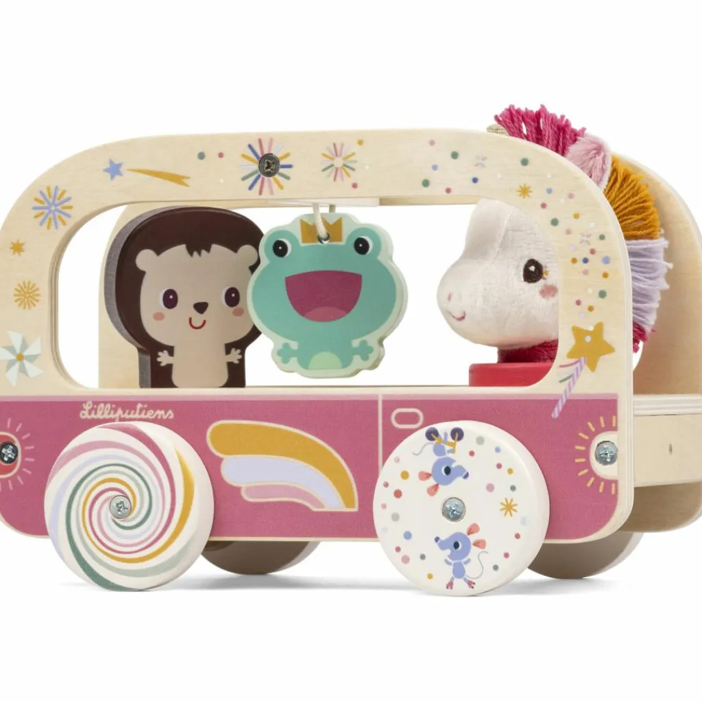 Discount Bus magique en bois Lena Jouet À Tirer / Pousser