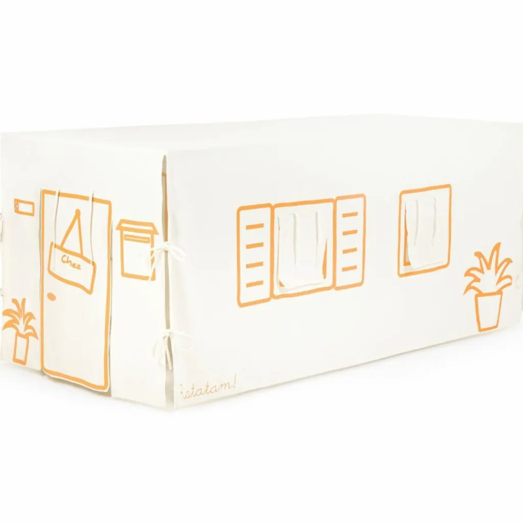 Sale Cabane de table Maison Orange et Beige (90 x 200 cm) Cabane Intérieur