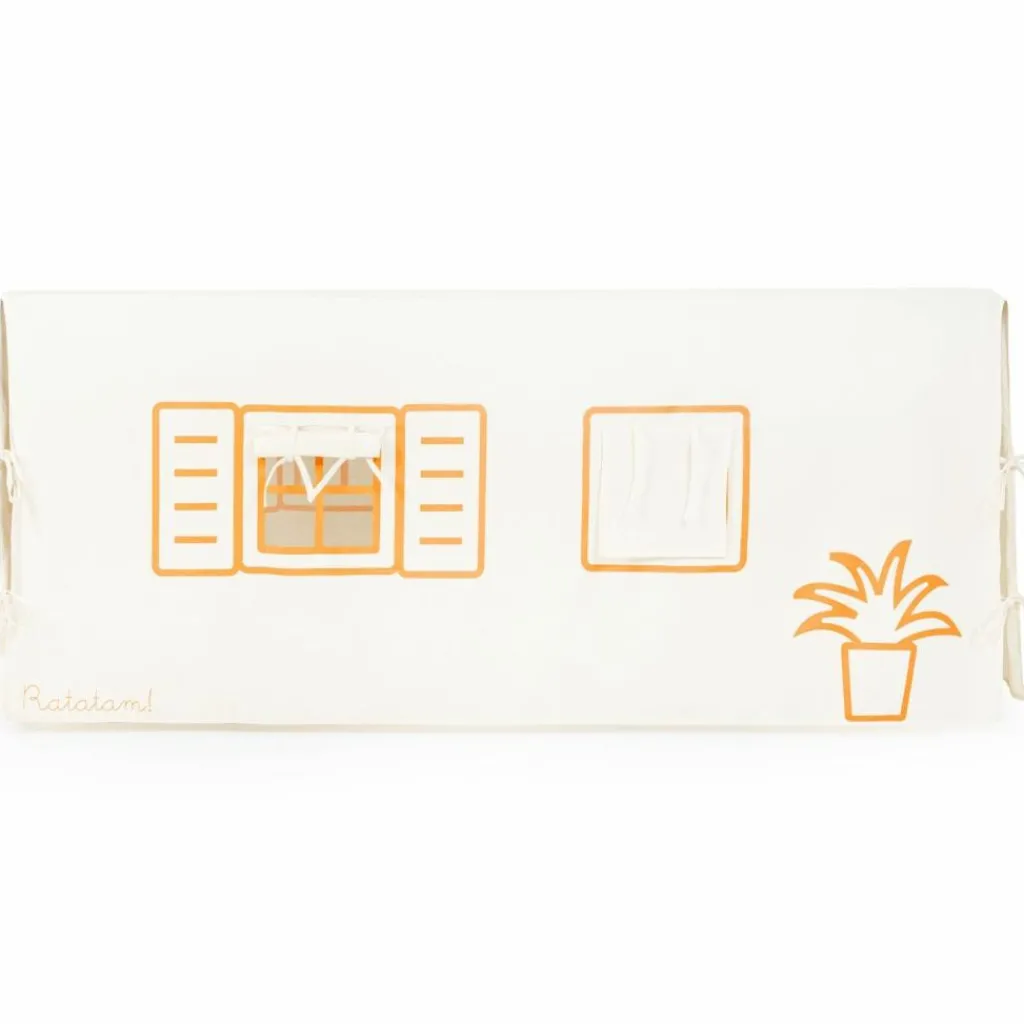 Sale Cabane de table Maison Orange et Beige (90 x 200 cm) Cabane Intérieur