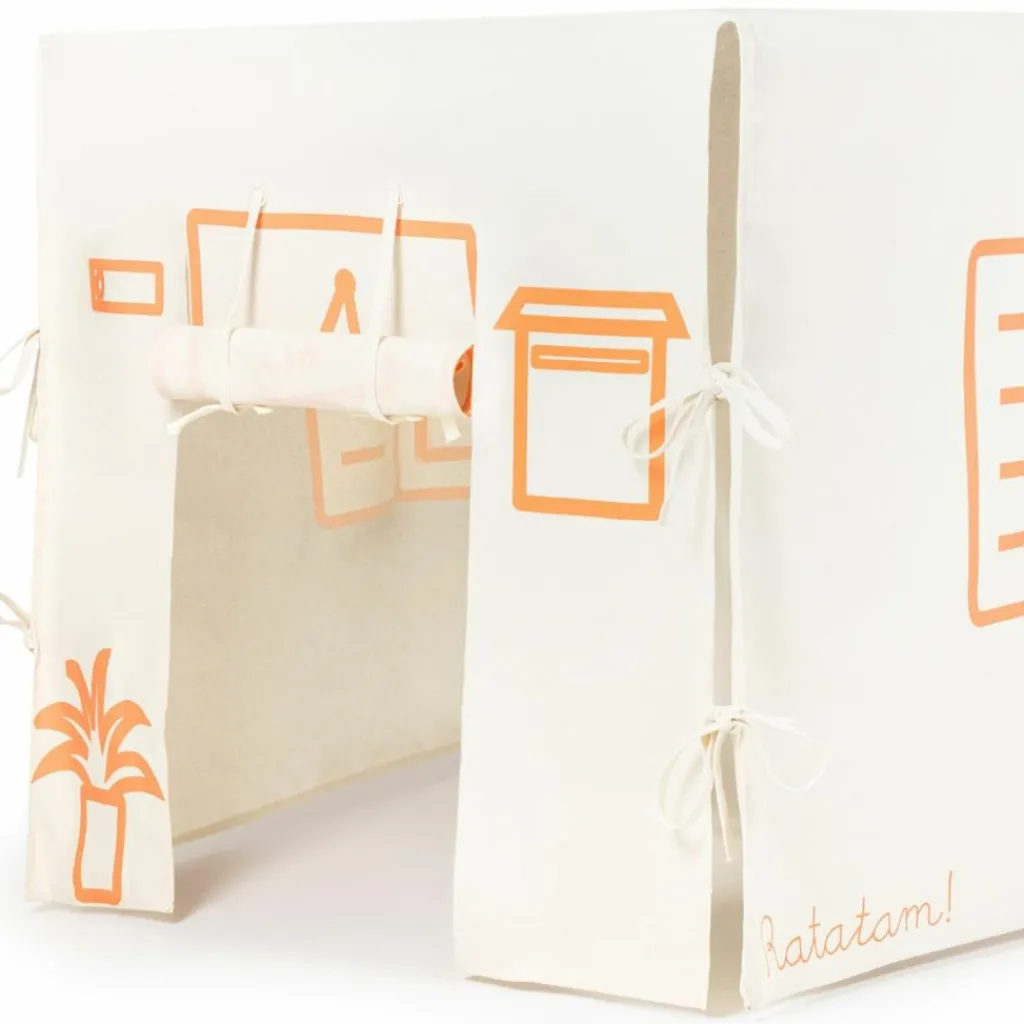 Sale Cabane de table Maison Orange et Beige (90 x 200 cm) Cabane Intérieur