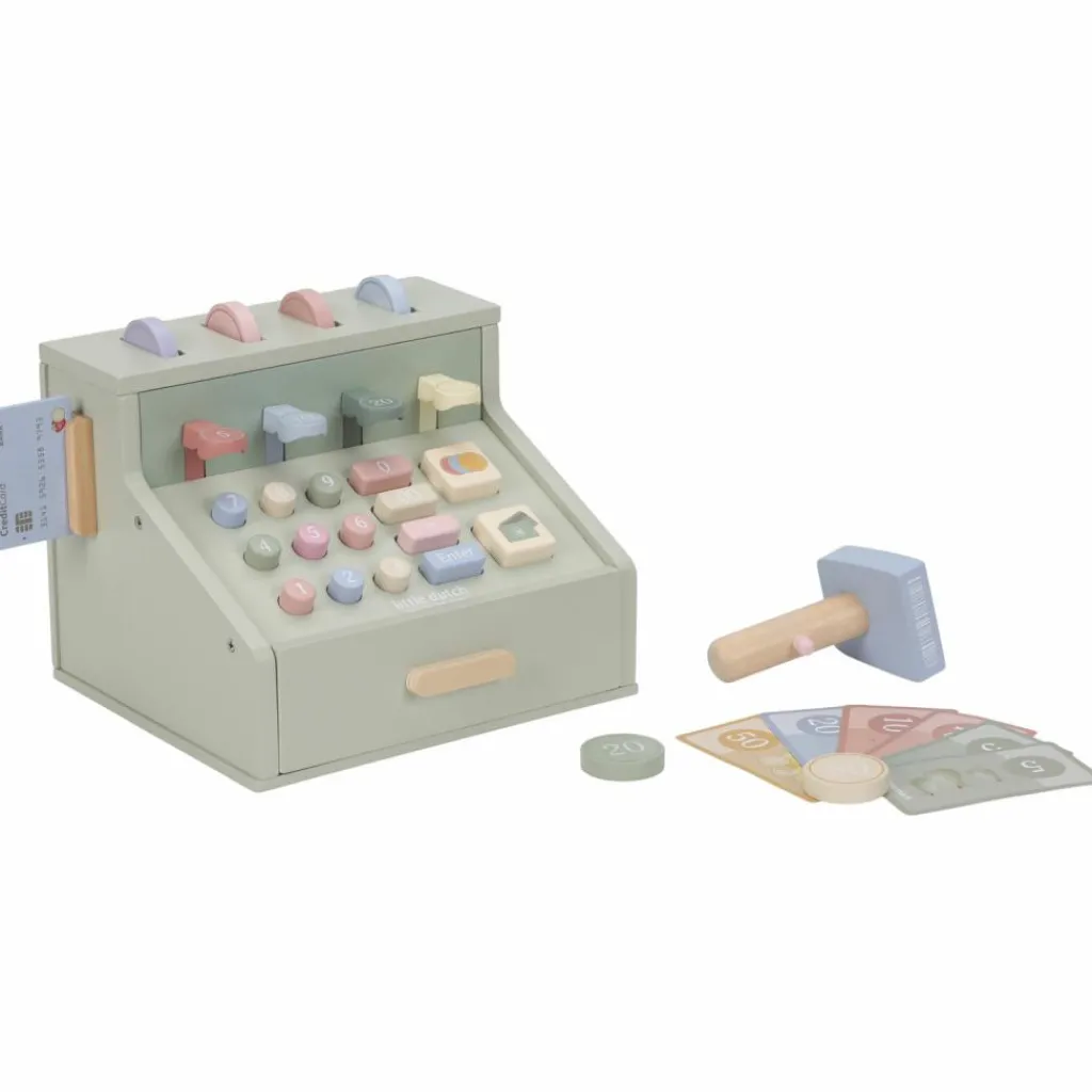 New Caisse enregistreuse en bois FSC Dînette Et Aliments Factices