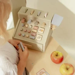 New Caisse enregistreuse en bois FSC Dînette Et Aliments Factices