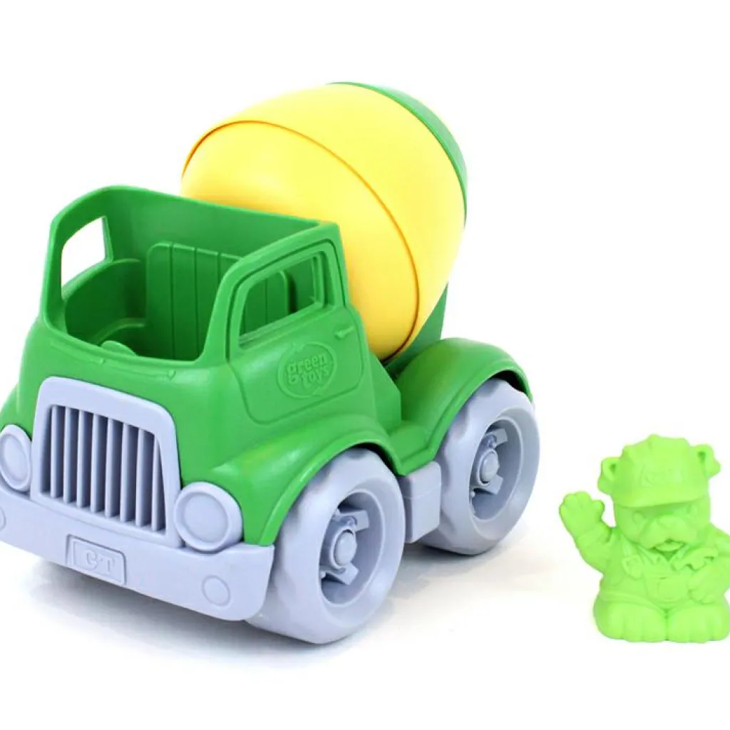 Camion de construction mélangeur vert et jaune Petites Voitures, Véhicules Et Circuits