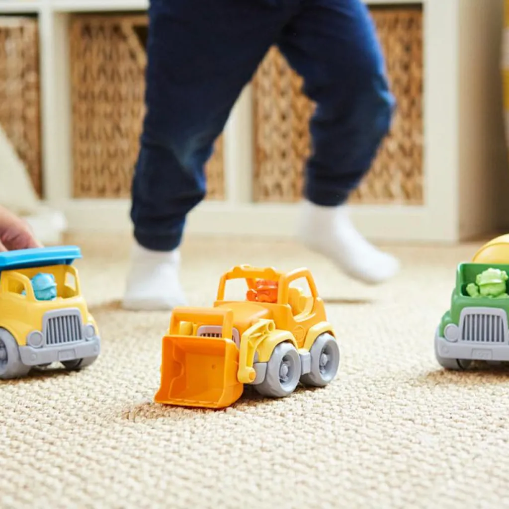 Camion de construction mélangeur vert et jaune Petites Voitures, Véhicules Et Circuits