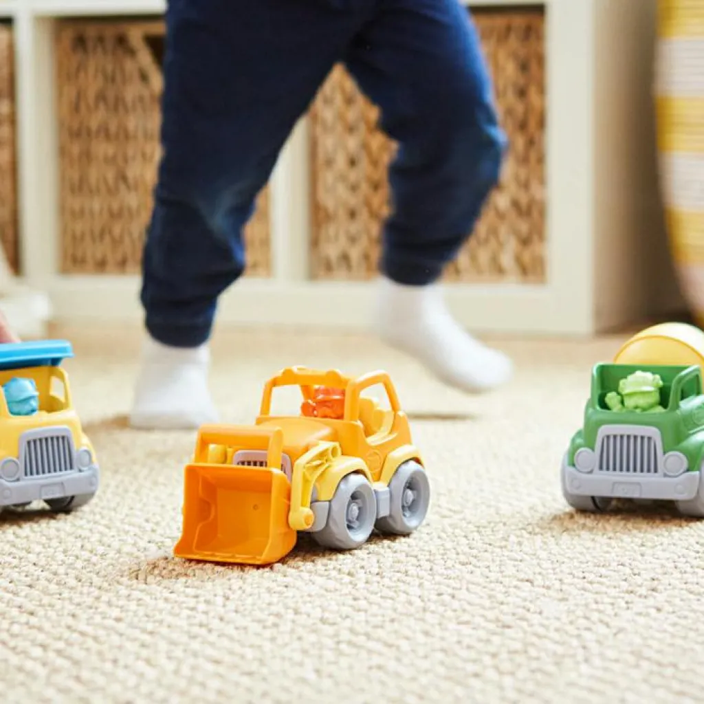 Camion de construction mélangeur vert et jaune Petites Voitures, Véhicules Et Circuits