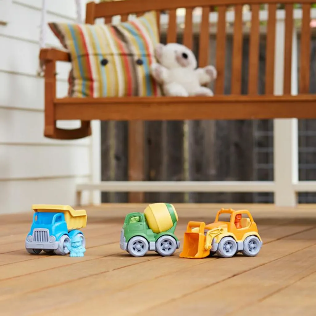 Camion de construction mélangeur vert et jaune Petites Voitures, Véhicules Et Circuits