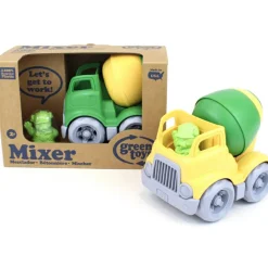 Camion de construction mélangeur vert et jaune Petites Voitures, Véhicules Et Circuits