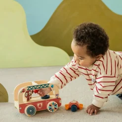 Sale Camion de pompier en bois Jack Jouet À Tirer / Pousser