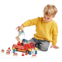 Clearance Camion de pompiers en bois Petites Voitures, Véhicules Et Circuits