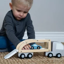 Camion remorque pour voitures en bois Petites Voitures, Véhicules Et Circuits