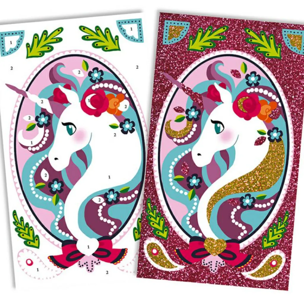 Sale Cartes à pailleter Licornes Les ateliers du calme Activités Manuelles