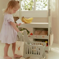 Discount Chariot de courses en bois Dînette Et Aliments Factices